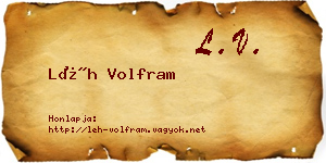 Léh Volfram névjegykártya
